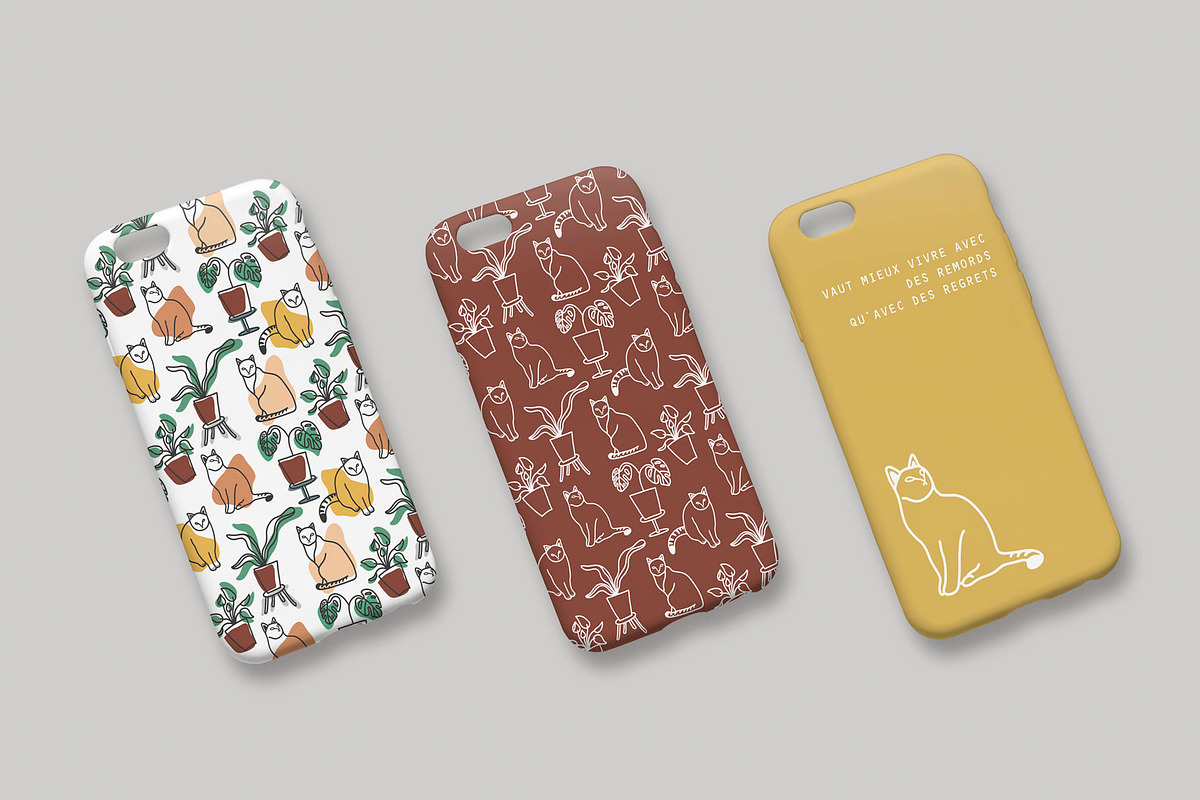 Line art plant and cat drawings, an Animal Illustration by eka panova (Photo 4 of 6)