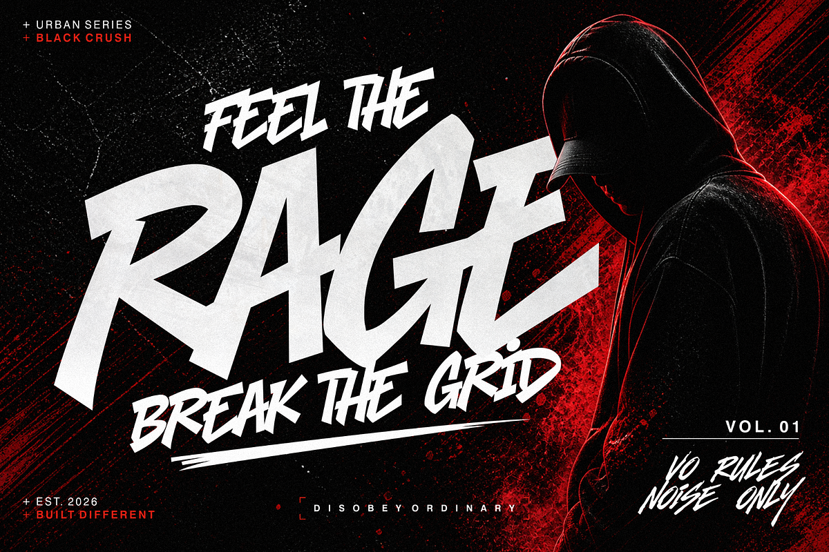 Black Crush – Aggressive Font, a Font by figuree studio (Photo 2 of 10)