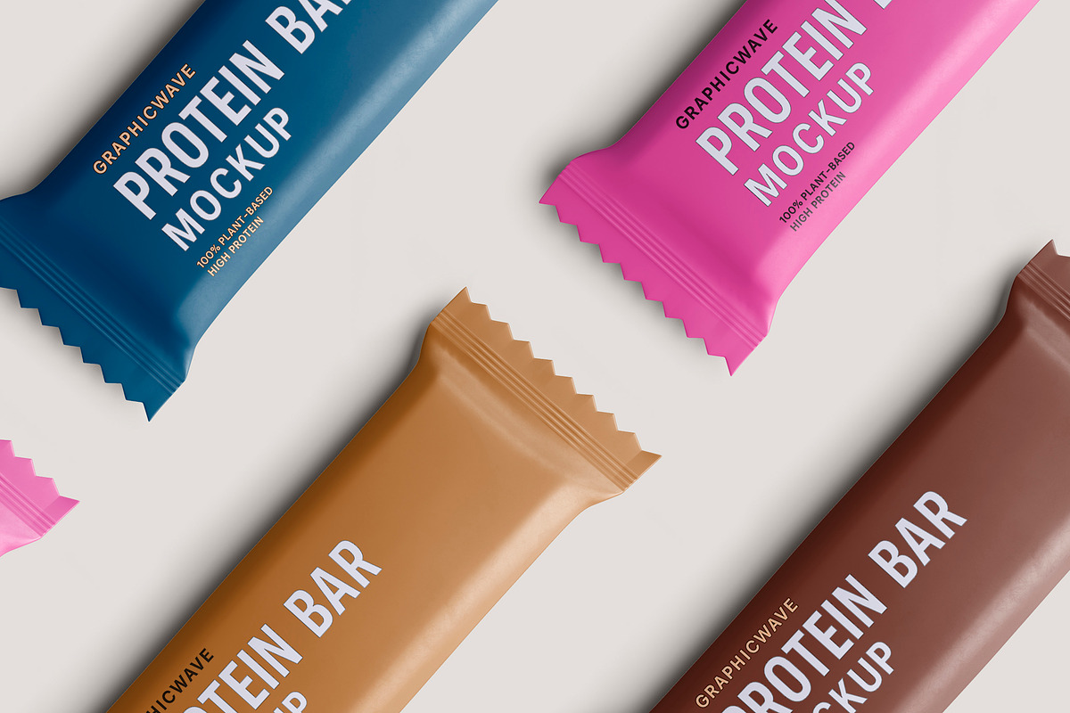 Protein Bar Mockup, a Packaging Mockup by GraphicWave (Photo 6 of 9)