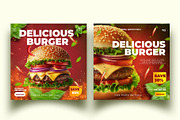 6 burger post  template design, a Social Media Template by graphic bakers (Thumbnail 6 of 6)