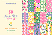 50 Summer seamless patterns, a Pattern Graphic by EltaMaxArt (Thumbnail 1 of 12)