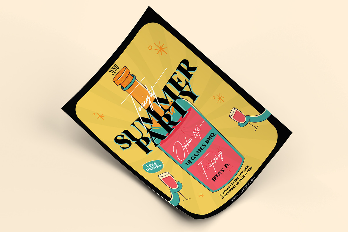 Summer Party Flyer Template, a Flyer Template by Sharifull11 (Photo 2 of 3)