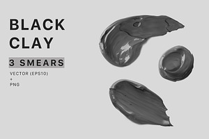 Black clay mask cosmetic smears set