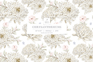 Roses and Chrysanthemums Pattern
