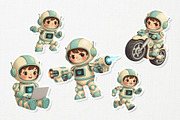 Kawaii Little Robot Cute Character, a Technology Illustration by Gohsantosa (Thumbnail 4 of 4)