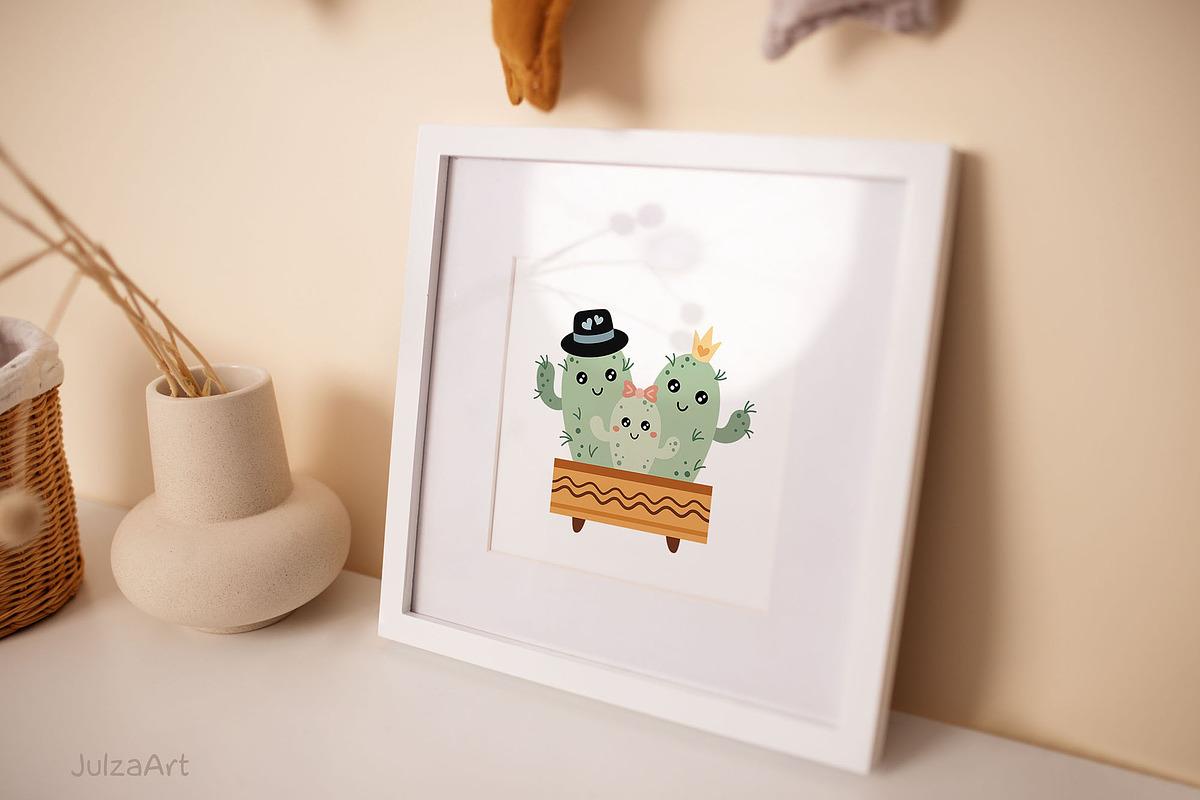 Cute cactus clipart, a Seasonal Illustration by JulzaArt (Photo 4 of 6)