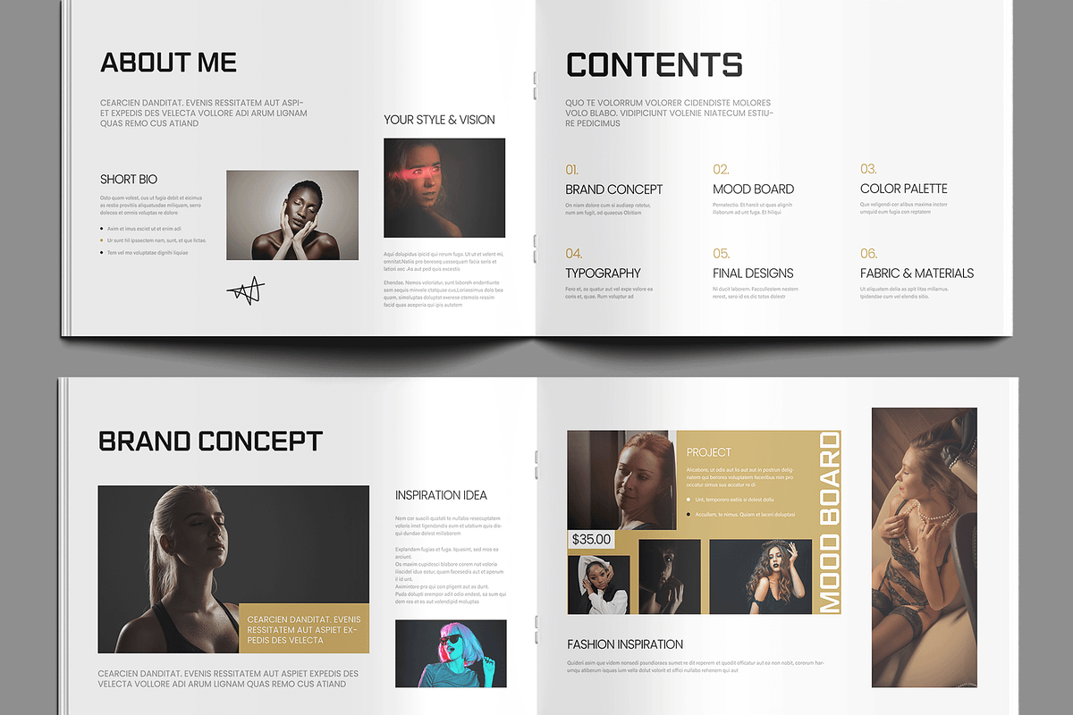 Fashion Portfolio Lookbook Template, a Brochure Template by MightyDesign (Photo 3 of 8)