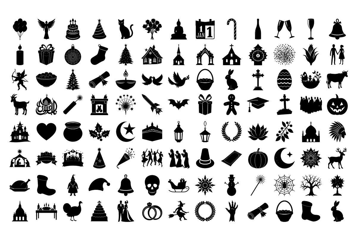 Holiday, Celebration Silhouette Pack, an Illustration by Creative_View (Photo 4 of 4)