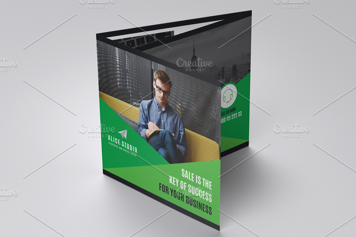 Square Trifold Brochure Template, a Brochure Template by Alice_s (Photo 5 of 8)