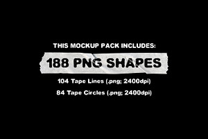 PNG TAPE Lines & Circles Shapes PACK