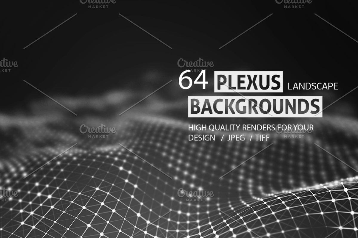 64 PLEXUS LANDSCAPE BACKGROUNDS, a Technology Illustration by AndisREA (Photo 2 of 4)