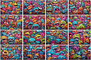 Colorful Monster Graffiti Background, a Background Graphic by Forhadx5 (Thumbnail 2 of 4)