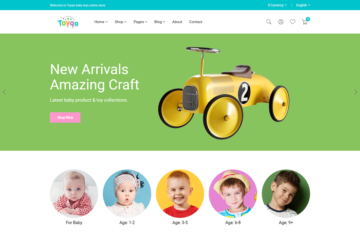 Kids Store HTML5 Template - Toyqo, a Bootstrap Template by HasThemes