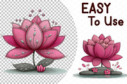 Watercolor Water Lily Clipart, an Illustration by cherrydesign (Thumbnail 4 of 4)