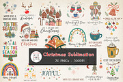 Retro Christmas Hand-drawn PNG, a Graphic by GlitterCraft (Thumbnail 1 of 101)