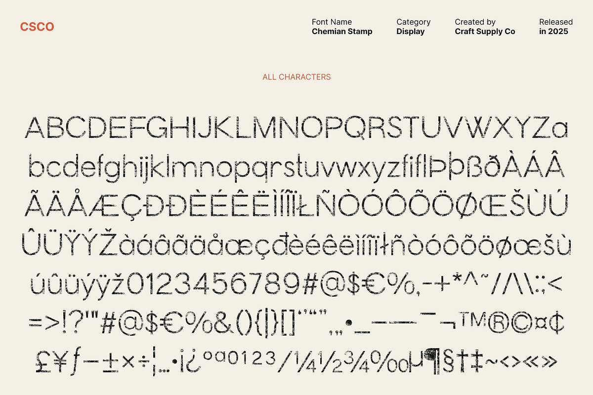 Chemian Stamp, a Sans Serif Font by Craft Supply Co. (Photo 8 of 8)