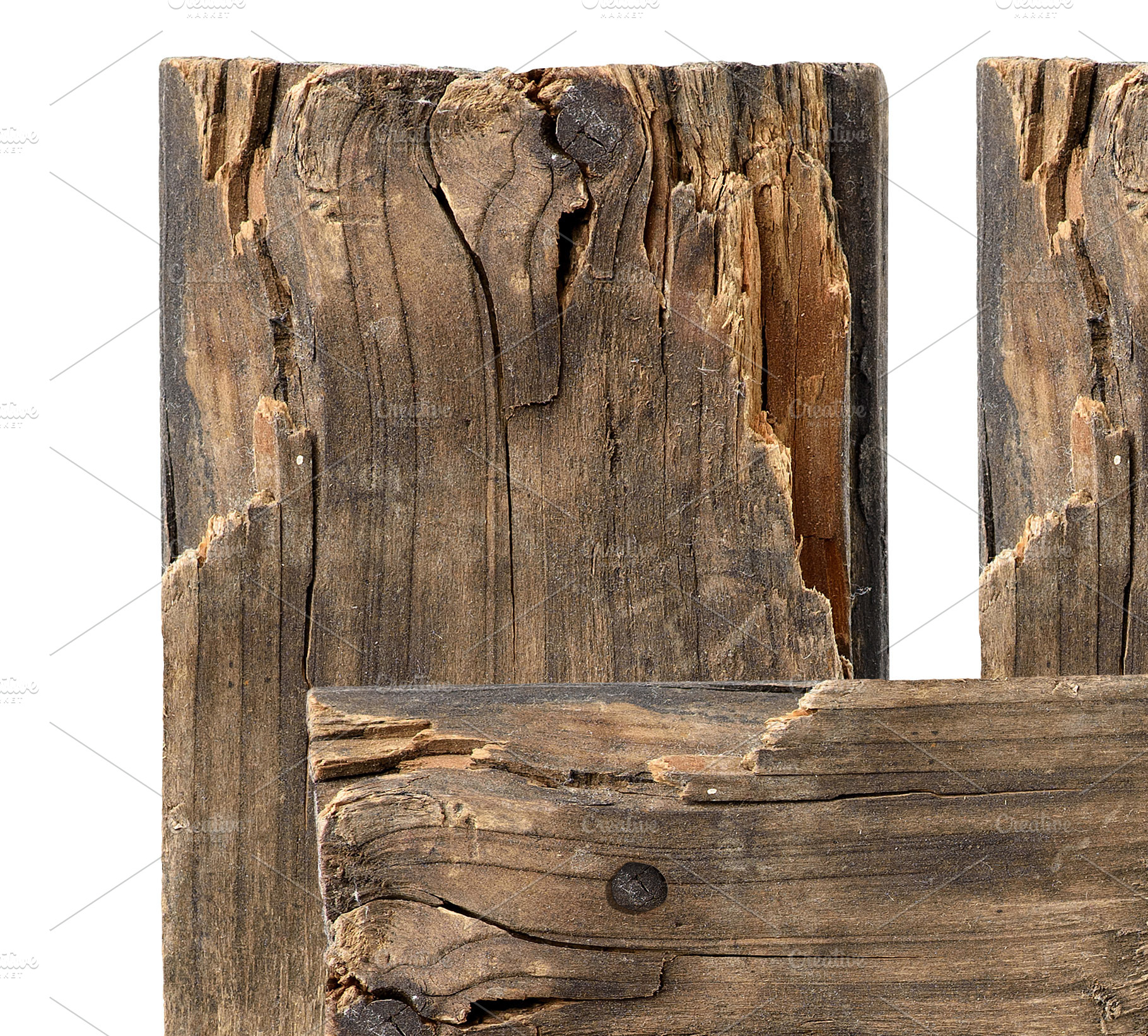 Part of an old wooden fence made of vertical and horizontal boar, a Background Photo by ndanko