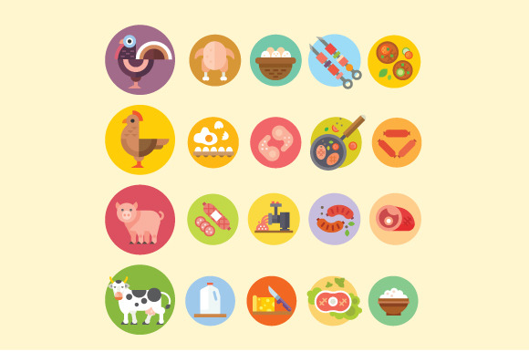 Farm Animals And Products Made Out.