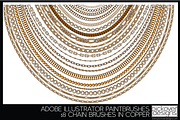 18 Vector Chain Brushes Illustrator, a Brush Add-On by Pickover Designs (Thumbnail 4 of 6)