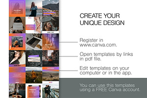 Gradient Instagram CANVA TemplateN21