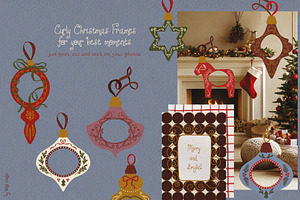 Curly Christmas - Printable Frames, an Object Graphic by lokko studio