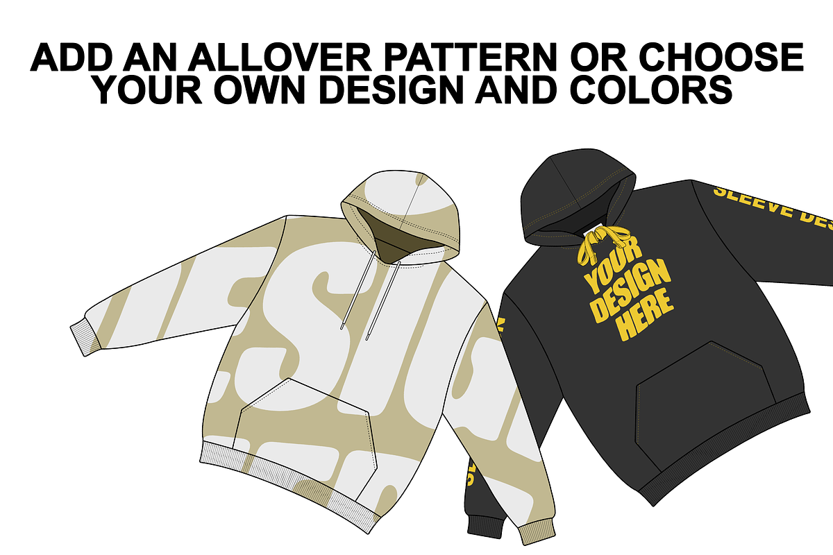 Basic Hoodie Vector Flat Mockup, a Hoody Mockup by Infinity Mockups (Photo 3 of 9)