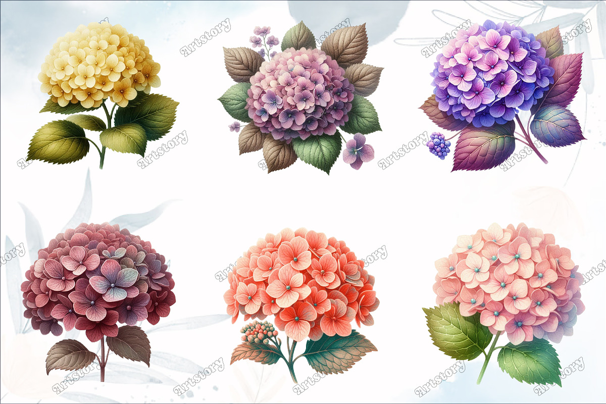 Watercolor Spring Hydrangea Flowers, a Graphic by designcity5 (Photo 2 of 5)