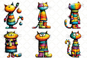 Whimsical Rainbow Christmas Cat, an Illustration by Black Bird Studio (Thumbnail 6 of 6)