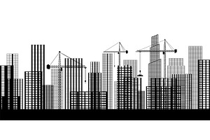 Buildings under construction, an Illustration by Things for designers
