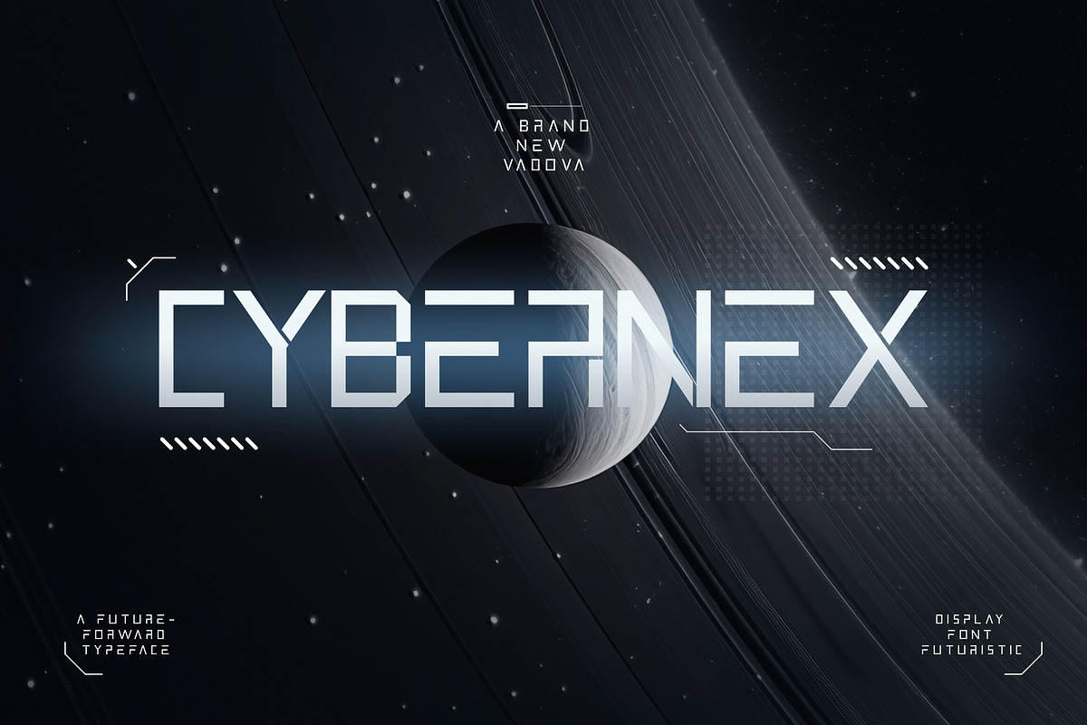 Cybernex – Futuristic Display Font, a Sans Serif Font by Vadovastd (Photo 1 of 7)