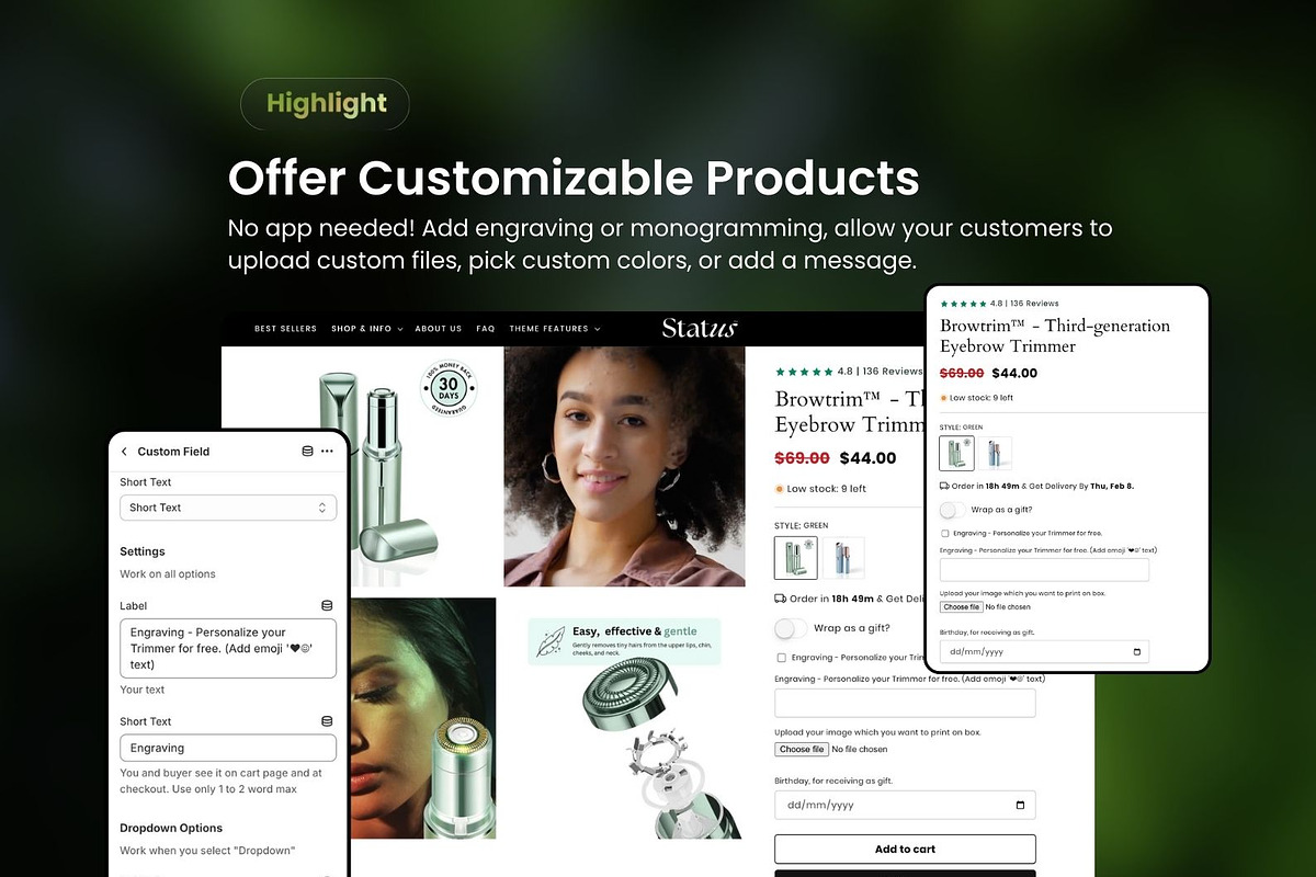 Status Shopify 2.0 Theme, a Shopify Template by Lumin Lab (Photo 4 of 10)
