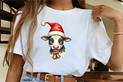 Christmas Funny Cow Clipart, an Illustration by CrexoraLab (Thumbnail 3 of 5)