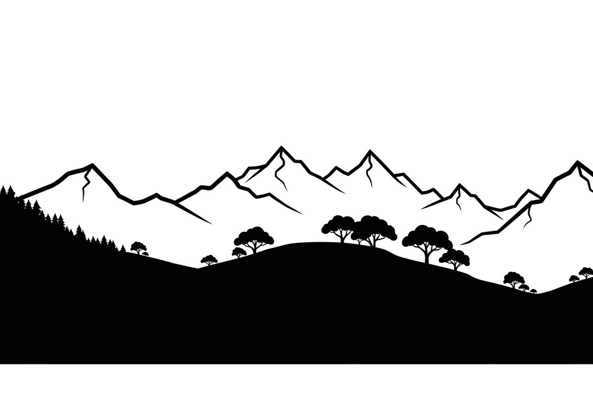Mountain Pines Silhouette, a Graphic by hafijul (Photo 14 of 17)
