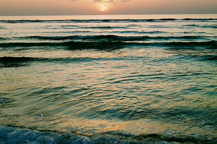 Ocean sunset featuring sunset, beach, and sea, a Nature Photo by zhekos