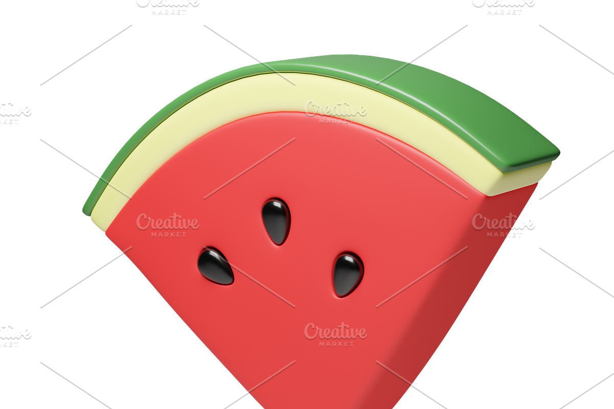 Cute 3D Watermelons icons, a Food & Drink 3D Model by Hannet (Photo 3 of 7)