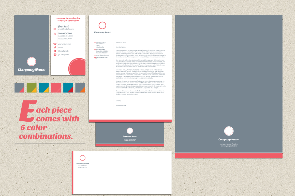 Fancy Business System, a Stationery Template by Pixelated Pencils