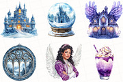 Watercolor Winter Snow Angel Clipart, an Illustration by OK Design (Thumbnail 3 of 5)