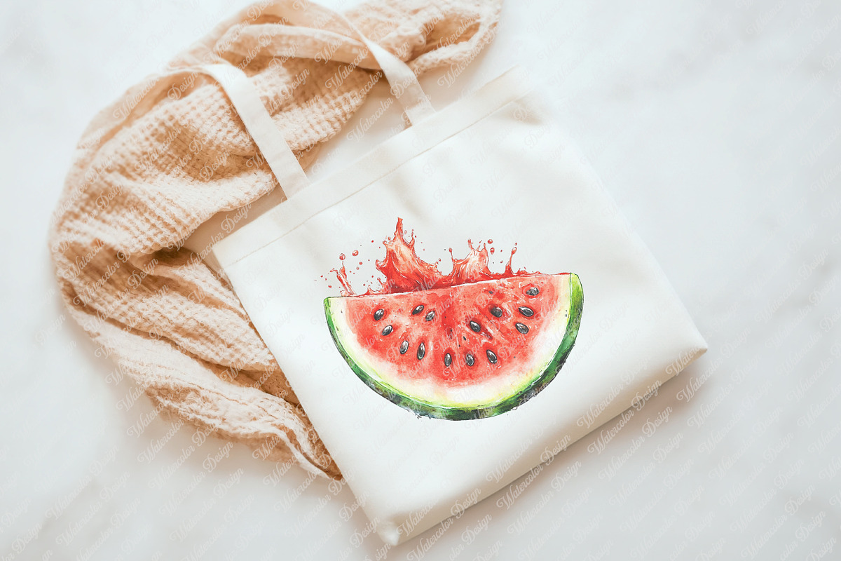 Summer Juicy Watermelon Clipart, an Illustration by Watercolor design (Photo 5 of 11)