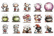Whimsical Halloween Clipart Bundle, an Illustration by DreamPrint404 (Thumbnail 2 of 6)