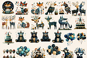 FOLK WOODLAND PARTY CLIPART, an Animal Illustration by Daring Digies (Thumbnail 5 of 9)