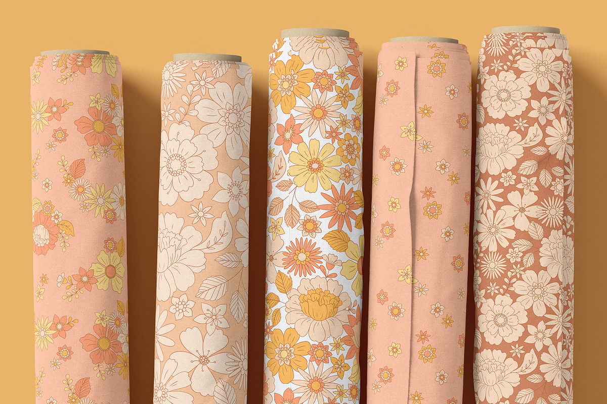 Retro Flower - Patterns & Clipart, a Pattern Graphic by Inna Moreva (Photo 8 of 12)