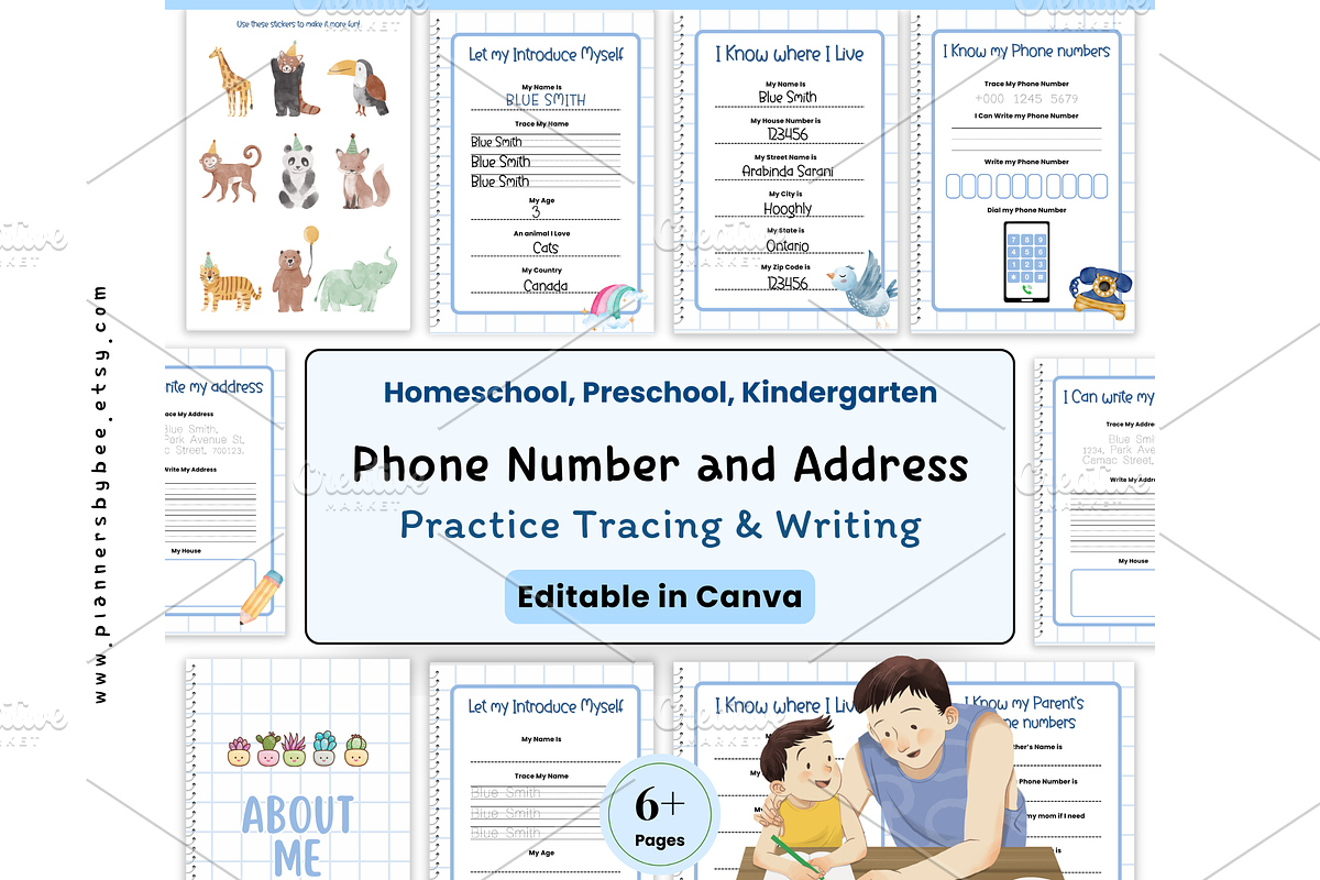 Kids Safety Info Address Number, a Print Template by PlannersByBee (Photo 2 of 2)