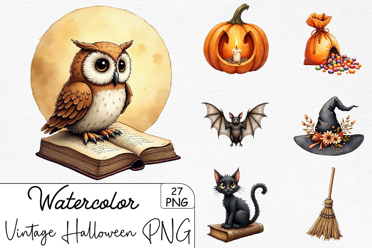 Vintage Halloween Sublimation PNG, an Illustration by CrexoraLab (Photo 1 of 5)