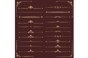 Vintage Big Set of Horizonyal Vector, a Decorative Illustration by FineArtStudio