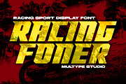 Racing Foner Bold Sport Font Series, a Font by Multype Studio (Thumbnail 1 of 9)