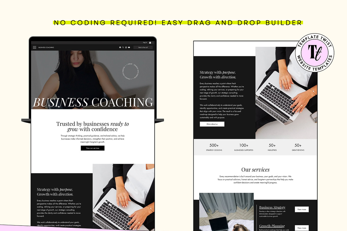 Luxury Website Consultant Coaches, a Wix Template by Template Twist Shop (Photo 7 of 9)