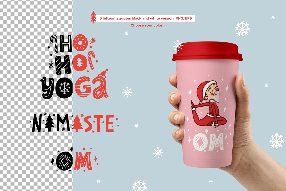Yoga Santa - Elements&Patterns, an Object Graphic by Apolinarias Art (Photo 6 of 10)