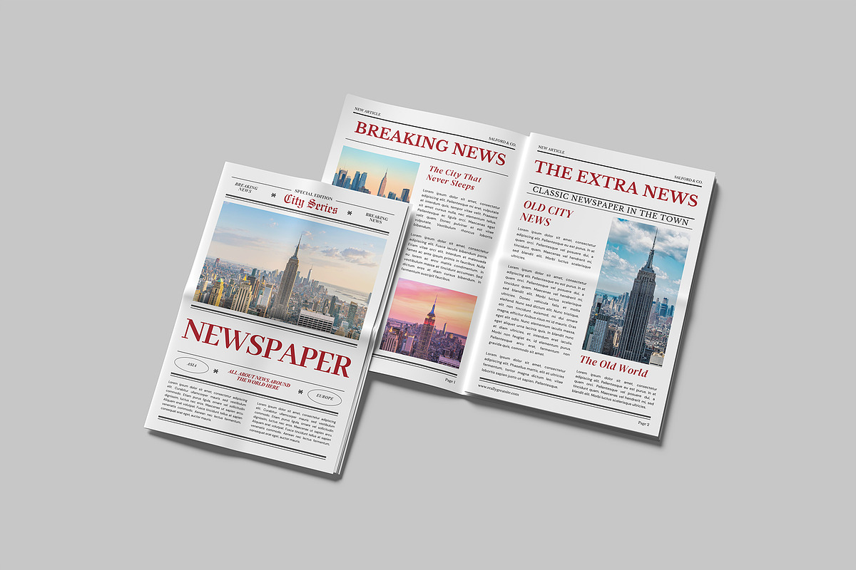 Newspaper Mockup, a Flyer Template by graphictime (Photo 4 of 12)