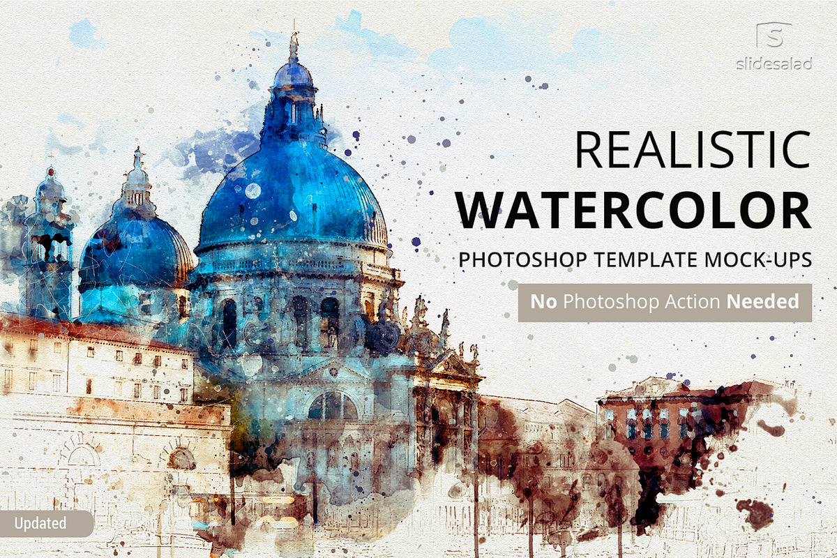 Watercolor Photoshop Mock-ups, an Action Add-On by SlideSalad (Photo 1 of 36)
