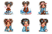 Whimsical valentine coffee girl clip, an Illustration by CreationArt (Thumbnail 7 of 7)